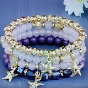 💛💜Elegant Multicolor Beaded Bracelet Set